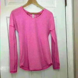 Ivivva by Lululemon Girls Mindful Moment Pink long sleeve athletic Top Sz 14